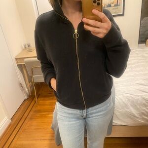 Varley black ribbed zip up